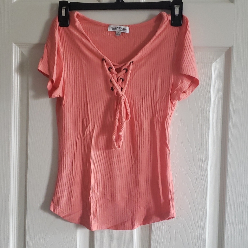 *3 for $20* Lace Up T Shirt